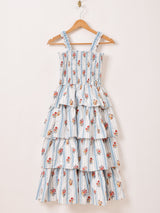 【2色展開】Meridian 花柄 ラッフル キャミソールワンピース