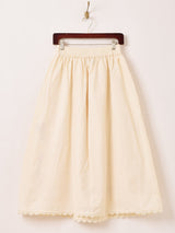 【2色展開】Emerald Motel フラワー刺繍 コットンレース スカート