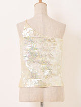 スパンコール ワンショルダートップス