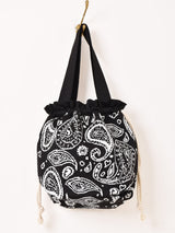 【2色展開】ジャガード ニット 巾着バッグ