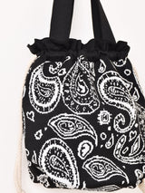 【2色展開】ジャガード ニット 巾着バッグ