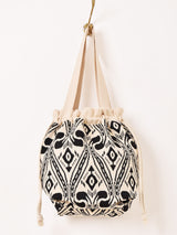 【2色展開】ジャガード ニット 巾着バッグ