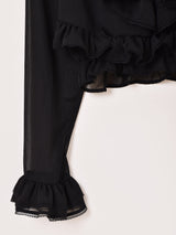 【2色展開】Meridian ラッフル シアー 長袖ブラウス