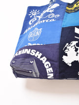 Emerald Motelリメイク パッチワークトートバッグ ネイビー