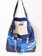 Emerald Motelリメイク パッチワークトートバッグ ネイビー