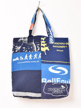 Emerald Motelリメイク パッチワークトートバッグ ネイビー