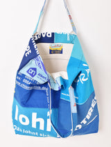 Emerald Motelリメイク パッチワークトートバッグ ブルー