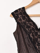 50's〜60's Black Lace Sleeveless Dress