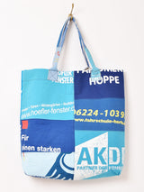 Emerald Motelリメイク パッチワークトートバッグ ブルー