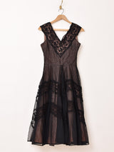 50's〜60's Black Lace Sleeveless Dress
