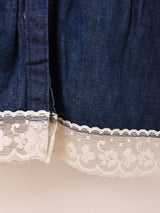 70's Made in USA ”GUNNE SAX" 長袖 デニム プレーリードレス
