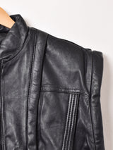 スタンドカラー デザイン レザーベスト