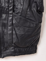 スタンドカラー デザイン レザーベスト