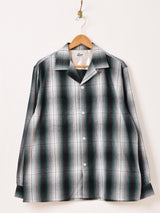 Backers 長袖 シャドウチェック オープンカラーシャツ