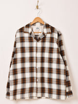 【2色展開】Backers 長袖 シャドウチェック オープンカラーシャツ