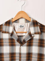 【2色展開】Backers 長袖 シャドウチェック オープンカラーシャツ