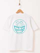 【2色展開】 プリントTシャツ「HIT THE PANIC BUTTON」