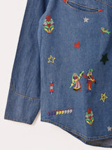 Emerald Motel メキシカン風 刺繍 ウエスタン デニムシャツ