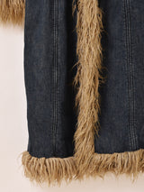 "MISS SIXTY" フェイクファー デニムロングコート