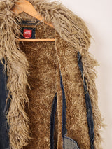 "MISS SIXTY" フェイクファー デニムロングコート