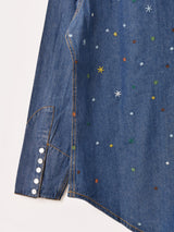 Emerald Motel フラワー 刺繍 ウエスタン デニムシャツ