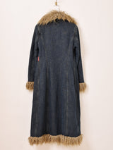 "MISS SIXTY" フェイクファー デニムロングコート