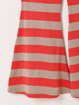 【2色展開】Meridian ボーダー柄 フレアパンツ