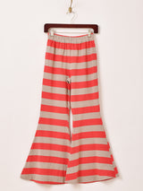 【2色展開】Meridian ボーダー柄 フレアパンツ