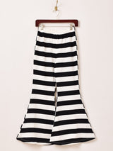 【2色展開】Meridian ボーダー柄 フレアパンツ