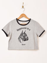 【2色展開】Elcamino パイル生地 プリント リンガーTシャツ