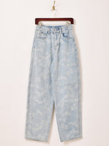 【2色展開】Meridian 花柄 ジャガード デニムパンツ