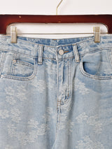 【2色展開】Meridian 花柄 ジャガード デニムパンツ