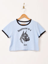 【2色展開】Elcamino パイル生地 プリント リンガーTシャツ