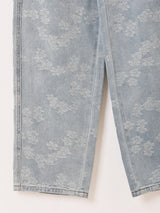 【2色展開】Meridian 花柄 ジャガード デニムパンツ