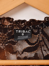 花柄 レース カットソー