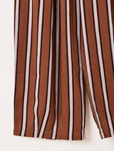 【2色展開】Meridian ストライプ柄 コクーンパンツ