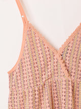 【2色展開】Emerald Motel カラフルストライプ メッシュ キャミソールワンピース