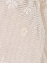 イタリア製 ファーカラー 長袖 レースシャツ