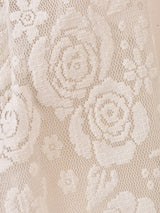 イタリア製 ファーカラー 長袖 レースシャツ