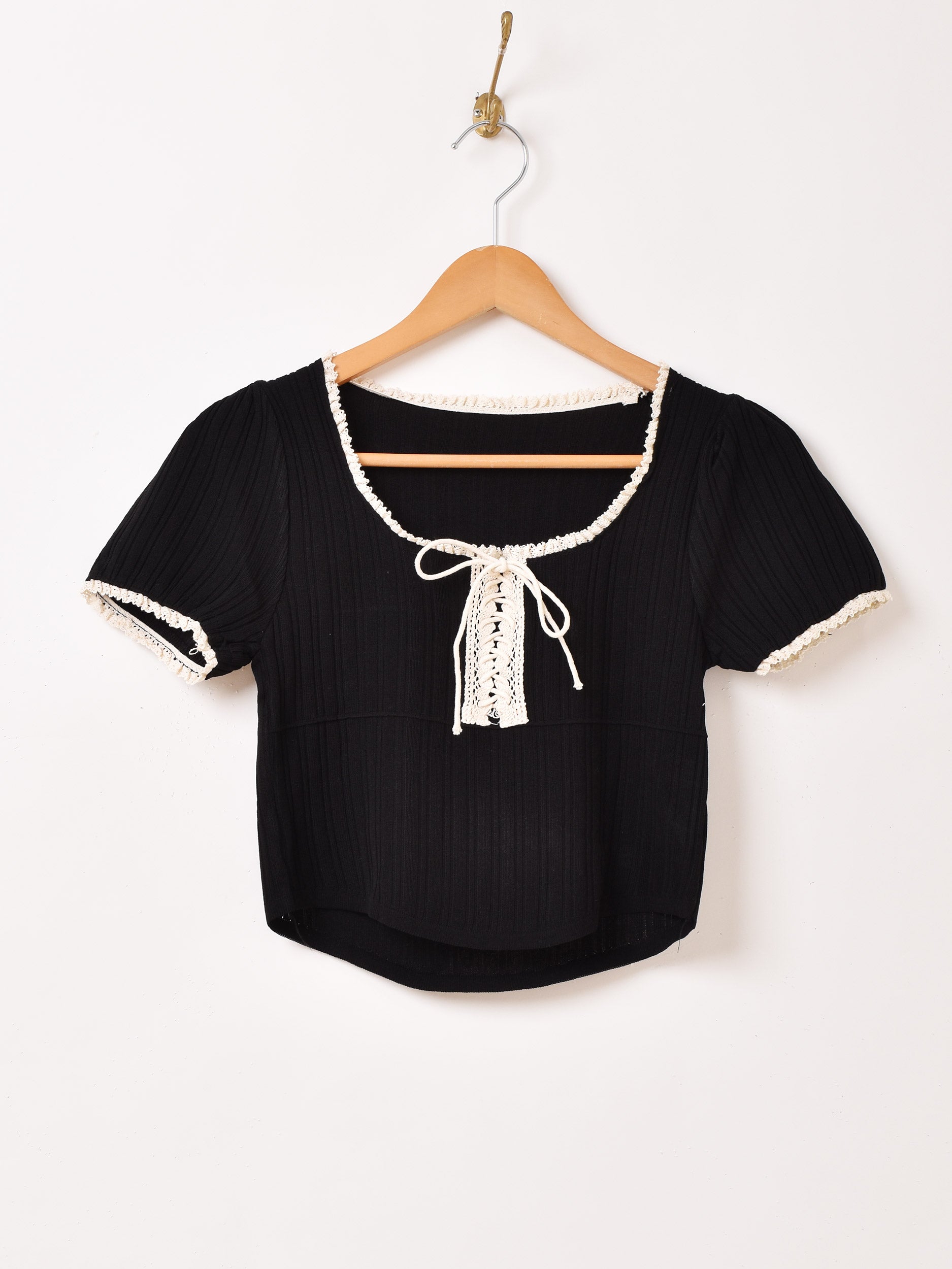 3色展開】Meridian レースアップ 半袖 トップス – 古着屋Top of the 