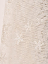 イタリア製 ファーカラー 長袖 レースシャツ