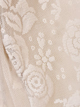 イタリア製 ファーカラー 長袖 レースシャツ