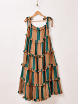 【2色展開】Emerald Motel ストライプ フリル ティアード キャミソールワンピース