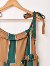 【2色展開】Emerald Motel ストライプ フリル ティアード キャミソールワンピース