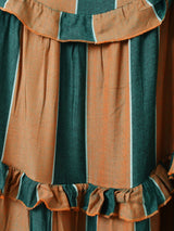 【2色展開】Emerald Motel ストライプ フリル ティアード キャミソールワンピース