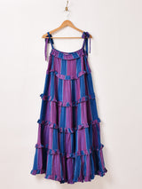 【2色展開】Emerald Motel ストライプ フリル ティアード キャミソールワンピース