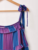 【2色展開】Emerald Motel ストライプ フリル ティアード キャミソールワンピース