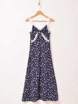 【2色展開】Meridian 花柄 レース キャミソールワンピース