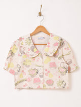 Emerald Motel フルーツ柄 フリルカラー 半袖ブラウス