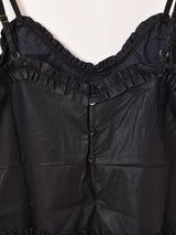 【2色展開】Meridian フェイクレザー フリル キャミソール